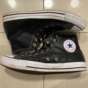 CONVERSE black leather mens size 11